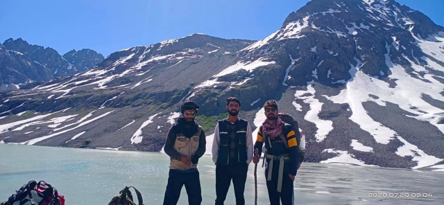 View of walkers Laspur Trek