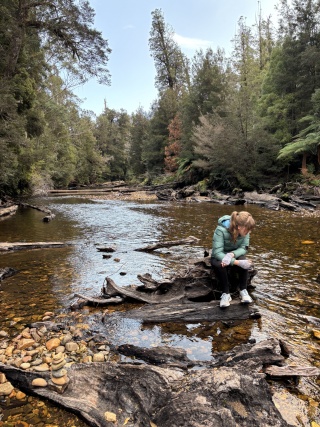 Girl sitting by styx river