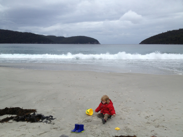 Child on beach Fortescue Tasman Peninsula Phill Pullinger