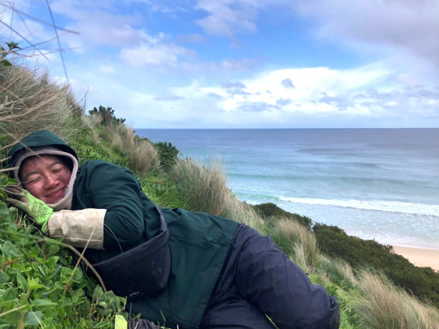 Edith Shum in the field