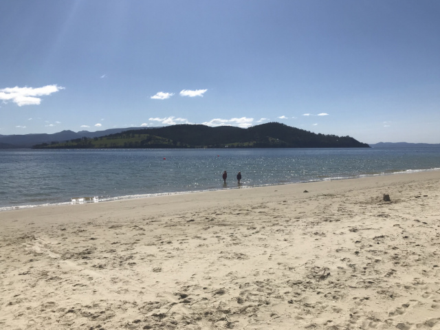 Nebraska beach kids playing in water