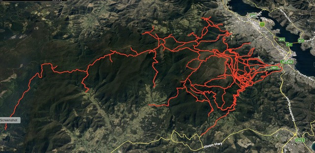 David Day kunanyi map of tracks