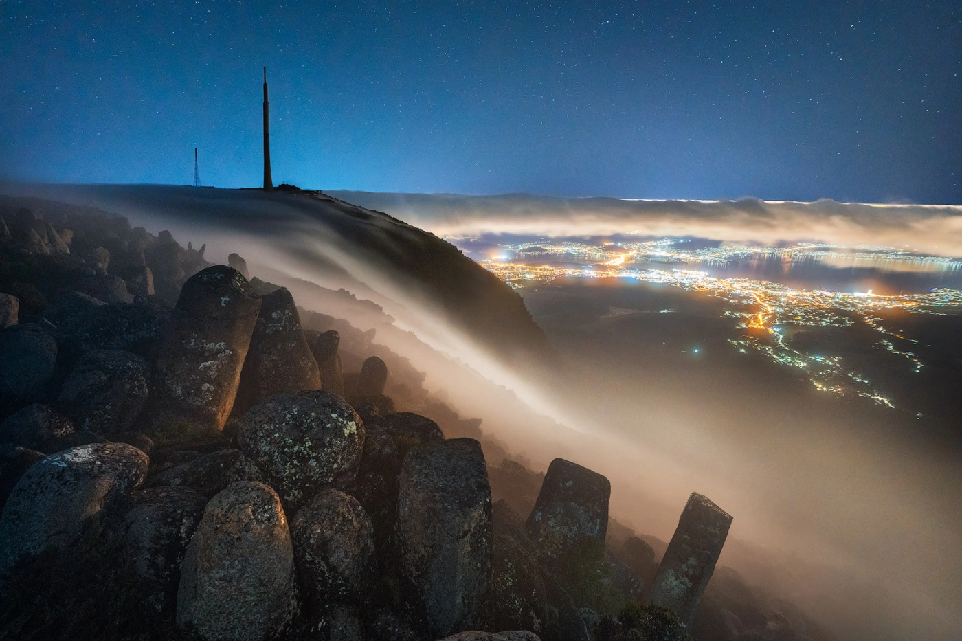 Cloud mist kunanyi hobart Luke Tscharke