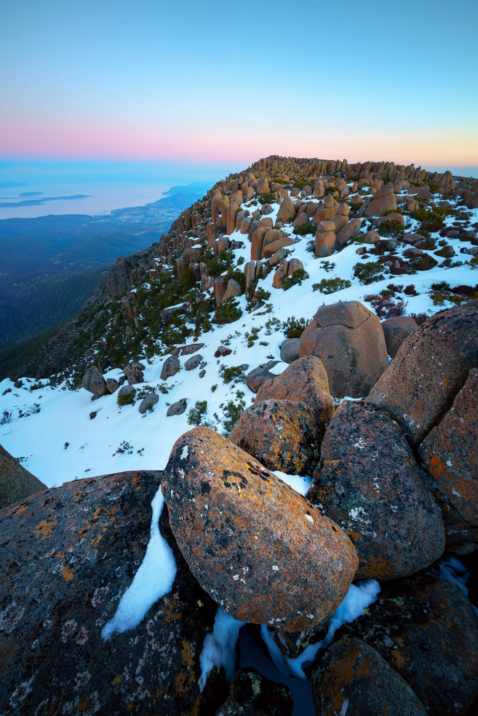 Kunanyi snow Luke Tscharke
