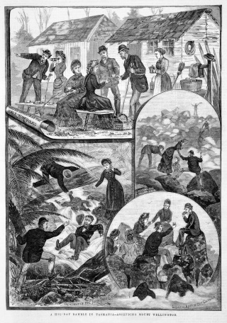 Ascending Mt Wellington HN Robertson Ill Aust News 21 Jan1885 pg5 SLV FL16282883
