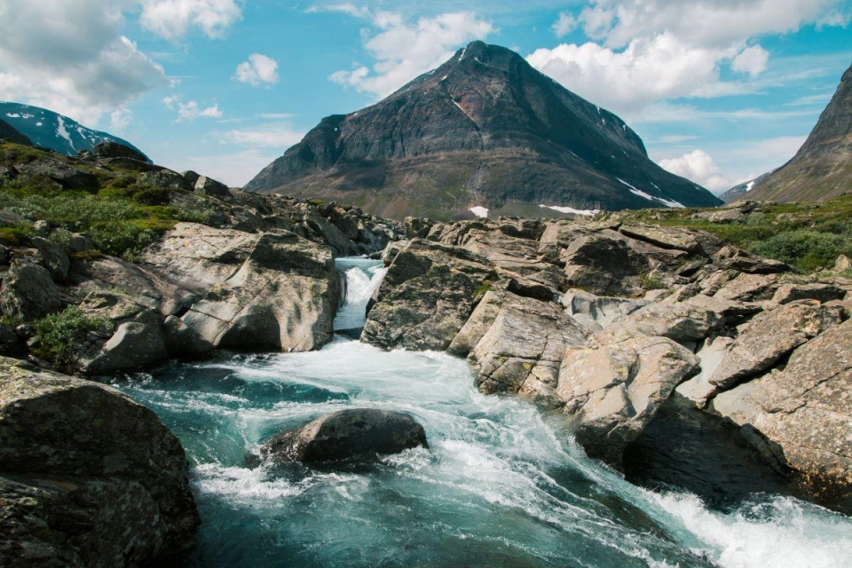 Mountain Stream in front of Tolpagorni Sweden by Tilde Bergstrom