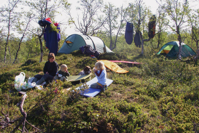 Family hiking in Sweden 2004 image suppied by Tilde Bergstrom