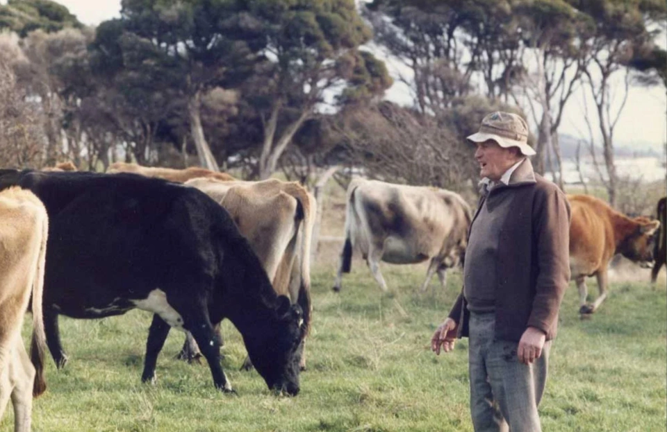 Christine Milnes father on the farm Wesley Vale