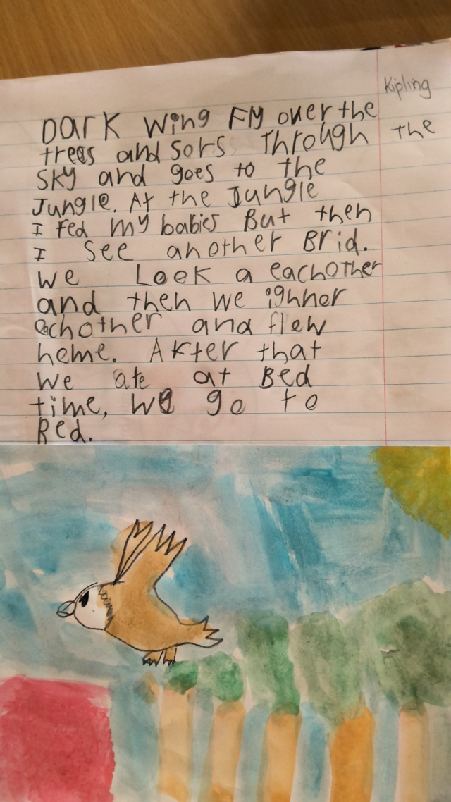 Bruny Youth Story Prize entry Kipling Burgess age 7