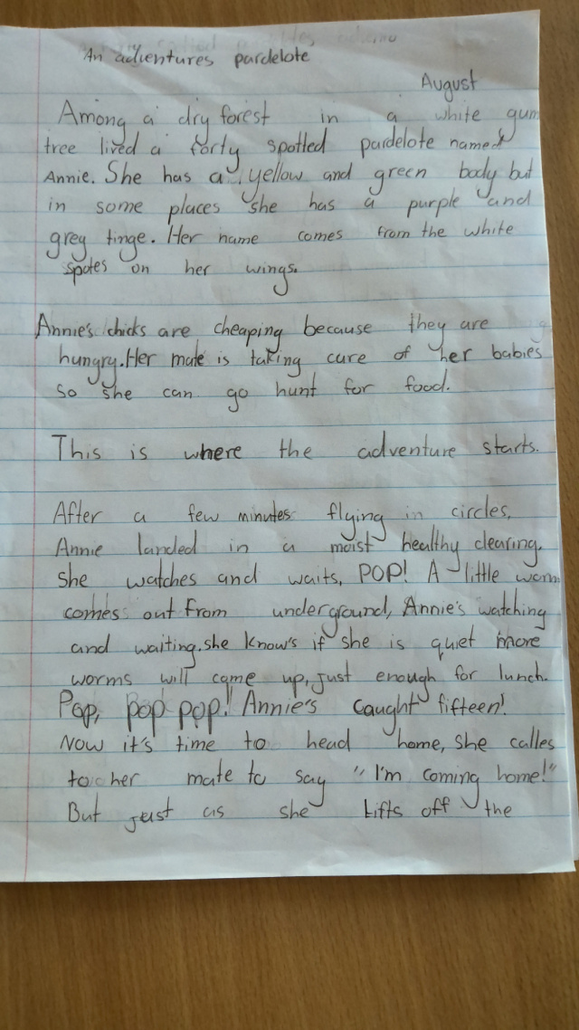 Story by August Lillico Kernery age 8 ONE