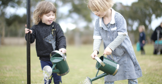 Working hard planting