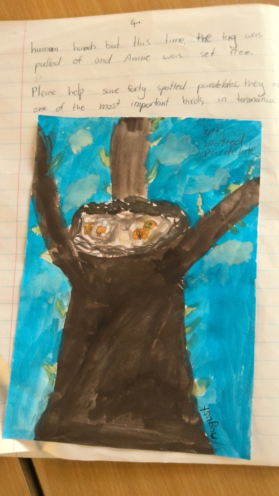 Story by August Lillico Kernery age 8 FOUR